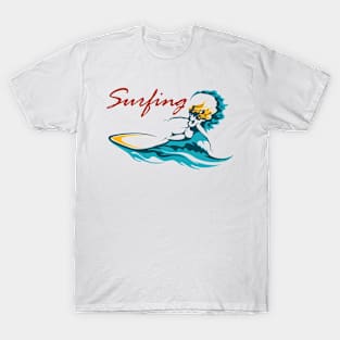 Surfing Club or Camp Emblem T-Shirt